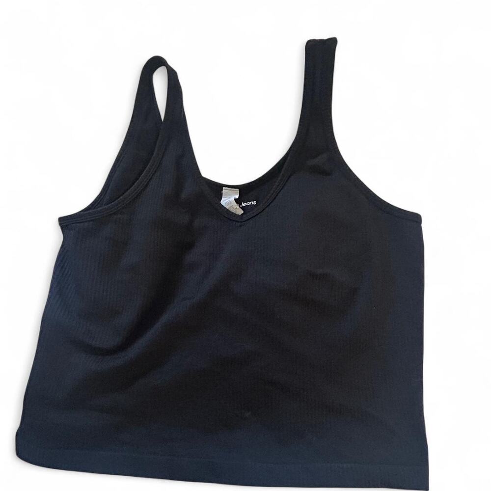 Black ribbed tank top ck